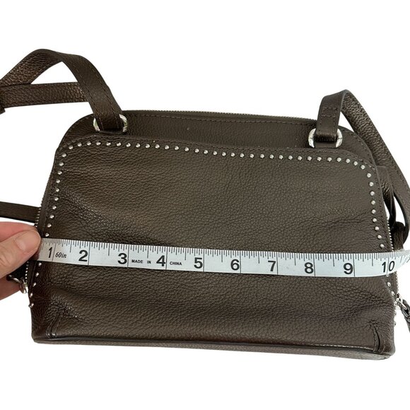 Brighton Organizer Pretty Tough JOJO Studded Crossbody Bag Pewter Gray - Picture 12 of 16